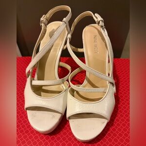 Nine West Off-White Strappy Slingback Heels